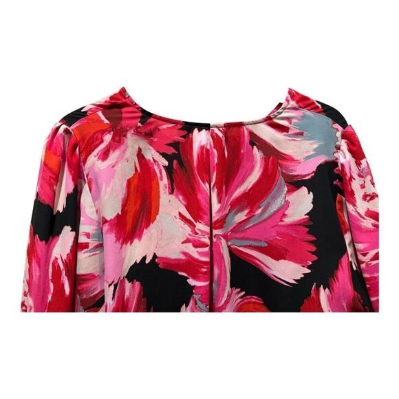 Halogen Floral Long Sleeve V-Neck Blouse Size 2X Artsy Career Office - Picture 9 of 12